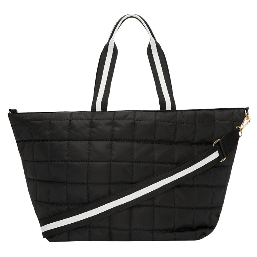 Summer & Rose Quilted Duffel Bag Black Travel Tote Weekender Bag Puffer Bag
